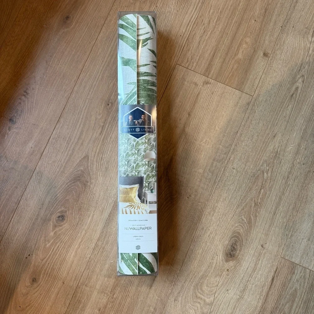 Scott Living Self Adhesive NuWallPaper Urban Oasis Green